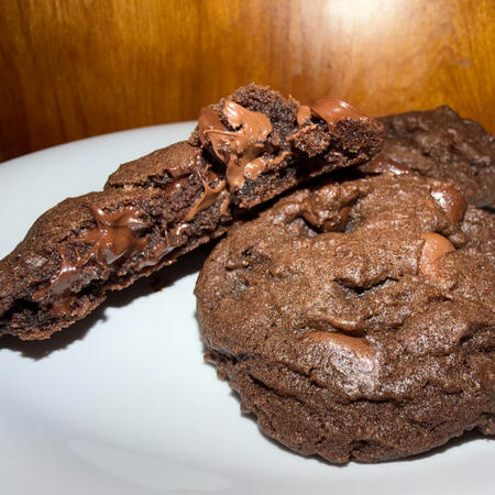 Triple Chocolate Cookie - A super rich, soft, and gooey cookie! Like eating chocolates from a Valentine's Day box!